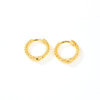 wholesale Sterling Silver Minimalist Geometric Twisted Hoop Earrings with Latch Back, Small and Niche Design, Versatile and Trendy-Gold inner diameter 8mm