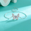 wholesale S925 Sterling Silver Moissanite Butterfly Intricate Craftsmanship Premium Edition Bracelet Cross-Border Hot-Selling Jewelry High-End Gift for Best Friend-0-0