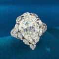 wholesale Metal material first: ZHUO ZHI FAN Jewelry European and American New Imported High Carbon Diamond Simulated Diamond White G Color 10*14mm Pear-Shaped Large Teardrop Ring-0-1