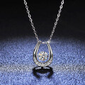 S925 Sterling Silver Moissanite Pendant Necklace for Women-0-3