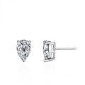Sterling Silver Four-Prong Earrings with Square Baguette Moissanite-0-4