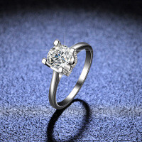 S925 Silver Gold-Plated Moissanite Letter HW Ring for Women, Simple Fashion Live Stream Accessory.-1 carat (simulated diamond)  11 yards