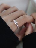 wholesale 925 Sterling Silver Minimalist Smooth Butterfly Ring Women's Versatile Line Crossover Index Finger Ring Ins Style-0-5