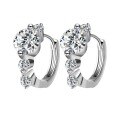 Sterling Silver Moissanite Earrings for Women, Luxury Ear Cuffs-0-3