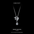 925 Silver Unicorn Moissanite Necklace Women's Korean Light Luxury Fashion Ins Trendy Cross-border Choker-0-4
