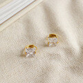 wholesale S925 Sterling Silver Geometric Square Zircon Ear Clips Earrings for Women-0-2