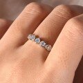 wholesale S925 Silver Moissanite Five-Stone Shared Prong Ring, Minimalist Design Women's Band Elegant Fashion Trend Unique-0-2
