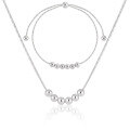 wholesale S925 sterling silver new bead chain necklace for women, minimalist style,, adjustable sliding collarbone chain-0-6