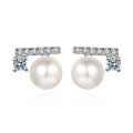 wholesale S925 Silver Pearl Earrings, Pure Silver Ear Studs for Women, High-End Minimalist Jewelry, Ready to Ship Wholesale, Retro Commuter Style-0-4