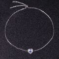 wholesale S925 Sterling Silver Dainty Heart-Shaped Natural Creamy Moonstone Gemstone Bracelet for Women Gifts, Ins Style-0-4