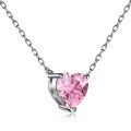 wholesale S925 Sterling Silver European and American Wedding Style Necklace for Women, Exquisite High-End Heart Pendant Design, Elegant and Chic Collarbone Chain-0-6