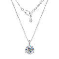 S925 Silver D Color Moissanite Three-Prong Single Stone Pendant Necklace-0-8