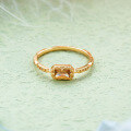 wholesale S925 Silver Plated 14K Gold Coffee Zircon Christmas Limited Edition Simple Versatile Wholesale Ring-0-0