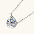 wholesale S925 Sterling Silver Cross-Border Live Streaming Ins Style Large Water Drop Moissanite Necklace, Petite and Chic Fashion Pendant Collarbone Chain-0-1