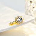 14K Gold Plated S925 Silver Ring with 1ct 65mm Moissanite-0-3