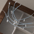 wholesale Sterling Silver Minimalist Letter Bracelet Sweet Niche Design Delicate Single Diamond Fish Blue Bracelet S7684-0-3