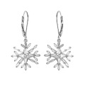 wholesale S925 sterling silver custom-made snowflake earrings, French-style versatile studs for foreign trade orders-0-13