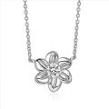 wholesale 925 Silver Plated Moissanite Petal Women's Fashion Pendant, Live Streaming E-commerce Hot Selling Product Europe and America Cross-Border Necklace-0-0