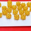 wholesale S925 Gold-Plated Hollow Twin Lotus Loose Beads for DIY Bracelet Necklace Accessories, Back Cloud Spacer Beads-0-2