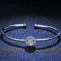 Sterling Silver Moissanite Luxury Round Bangle Bracelet for Women Live Direct Sales-0-4