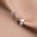 wholesale S925 silver minimalist Japanese-style clip-on earrings for women, delicate and elegant ear cuff ear accessory E2957-0-0