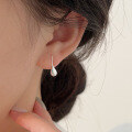 wholesale S925 Sterling Silver Waterdrop Earrings with Hook Backing, Women's Korean Minimalist Design, Ins Trendy Stud Earrings-0-0