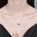 S925 Sterling Silver Moissanite Waterdrop Doublet Round Necklace-0-2