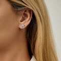 wholesale Sterling Silver S925 Classic Four-Prong Bullhead Moissanite Stud Earrings, Simple and Versatile-0-3