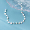 wholesale 990 Sterling Silver Fresh and Sweet Ins Style Niche Design Exquisite Five-Pointed Star Bracelet S7812-0-2
