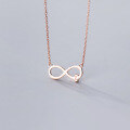 wholesale S925 Silver Forest-style Figure-8 Necklace for Women, Creative and Elegant Student Collarbone Chain D7080-0-1