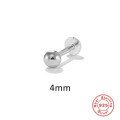 wholesale S925 Sterling Silver Creative Ball Stud Earrings, Korean Style Flat Head Threaded Soft Helix Piercing-0-8