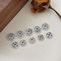 wholesale Metal S999 Silver 3D Hard Silver Double-sided Five Emperor Coins Spacer Bead Spacer DIY Beading Bracelet Stringing Accessories Wholesale-Jiaqing (small version)