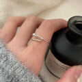 wholesale S925 Sterling Silver Push-Pull Round Bead Ring for Women, Small and Fashion-Ins Style Minimalist Statement Ring-0-2