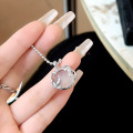 wholesale S925 Sterling Silver Chalcedony Ruyi Peace Lock Bamboo Leaf Necklace for Women, New Chinese Style Small Luxury High-End Birthday Gift-0-4