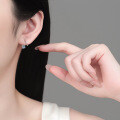 S925 Sterling Silver Moissanite Rotating Stud Earrings, Women's Minimalist Daily Fashion-0-2
