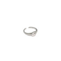 wholesale S925 Sterling Silver 411 Korean Version Ins Minimalist Micro-Inlaid Zirconium Ring for Women, Versatile Band-JT411 Platinum [No. 14/Adjustable]  Adjustable opening