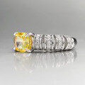 wholesale S925 metal new yellow diamond high-carbon diamond ring, fully set with 6*6-0-1
