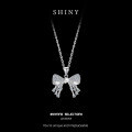 Sterling Silver Bow Minimalist Pendant Necklace, Hypoallergenic Wholesale New Arrival-0-5