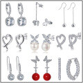 wholesale S925 Sterling Silver Women's Bow Pearl Earrings, Fashionable Multi-style Ear Accessories, Korean Personality Elegant Ear Studs Wholesale-0-0