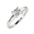 Metal Square Four-Claw Solitaire Ring Geometric Minimalist Design-0-3