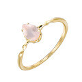 wholesale 9K gold jewelry manufacturer wholesale minimalist fashionable niche teardrop-shaped rose quartz ring-0-4