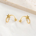 wholesale 925 Sterling Silver Korean-style Trendy Versatile High-end Spiral Beaded Star Stud Earrings-0-10