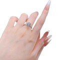 wholesale 925 Silver Classic Twisted White Gold Four-Prong Setting 90 Zircon Ring, Fashionable and Versatile-0-4