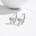 wholesale S925 Sterling Silver Minimalist Small Bow Knot Ear Clasp, Dainty and Fresh Style, Ins-Fashion Earrings-0-3