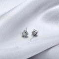 wholesale S925 Silver 50-Point Moissanite Stud Earrings for Women, Six-Prong Single Diamond Earrings, Unisex Fashion Simple Diamond Ear Accessories-0-1