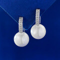 wholesale S925 Sterling Silver 11mm Pearl Earrings with Luxurious Micro-Setting, Ins-Style Women's Jewelry, Hot Seller in Live Streams-0-3
