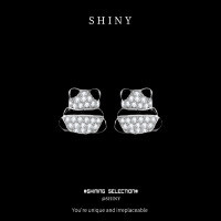 S925 Silver Hip-Hop Style Stud Earrings, Luxury Cross-Border New Arrival-S925 Sterling Silver + Zircon + Oil Drips  925 Silver