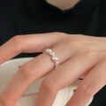wholesale S925 Korean-style geometric ring for women, lightweight luxury, fashionable, and versatile with a sense of sophistication-0-2
