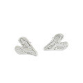 wholesale S925 Sterling Silver Korean Version INS Irregular Concave-Convex Textured Heart Stud Earrings for Women-0-4
