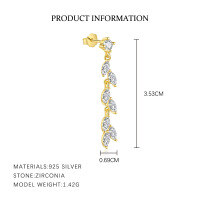 wholesale S925 Sterling Silver-E5365-Gold/Pair 925 Silver